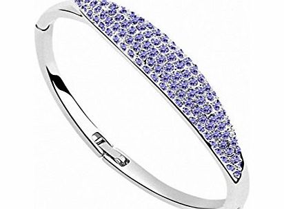TAOTAOHAS-Crystal TTH Swarovski Elements Austrian Crystal Bangle Bracelet [Provence, Tanzanite ] 18KGP Rhinestone